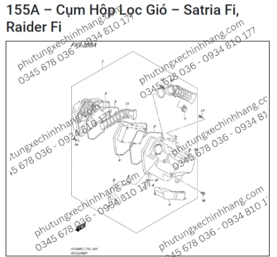 Nắp Lọc Gió Trái Satria FI | Raider FI