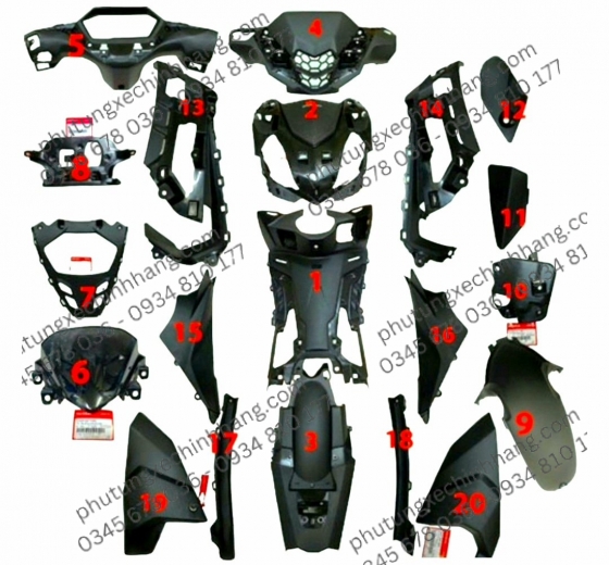 DÀN NHÁM WINNER V3 / RSX 150 ( 20 CHI TIẾT )