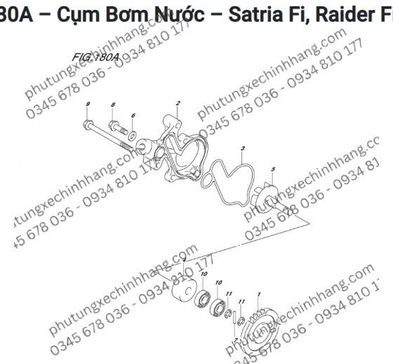 Cánh Quạt Cốt Bơm Nước Satria FI | Raider Fi | GSX | Bandit