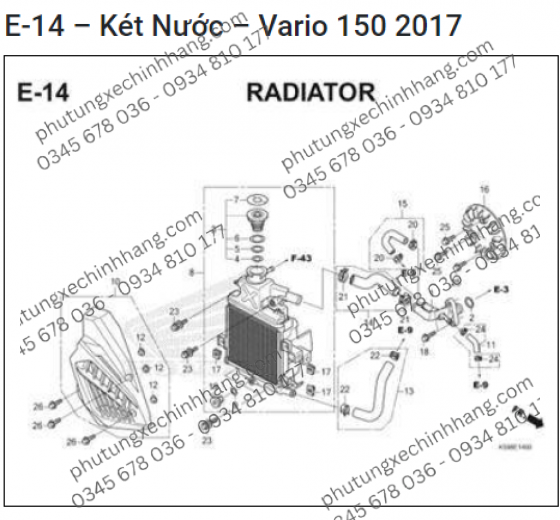 Ốp Két Nước Vario 2017-2019 | Click 2017-2019 | AB 125