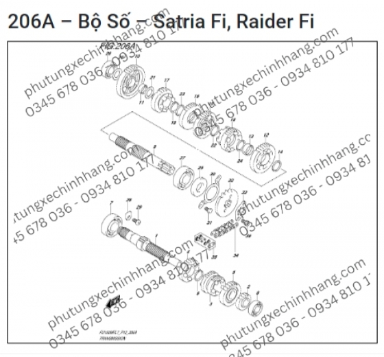 Nhông Tải 14T Satria FI | Raider FI