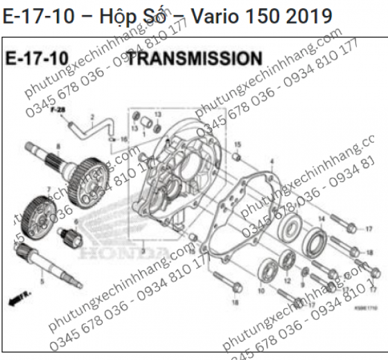 Nhông Cốt Lap Vario 2017-2019 | Click 2017-2019