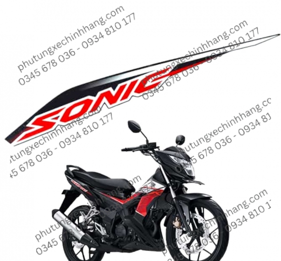 TEM ỐP HÔNG SONIC 150 ĐEN NHÁM BÊN TRÁI (ĐỜI 2021)