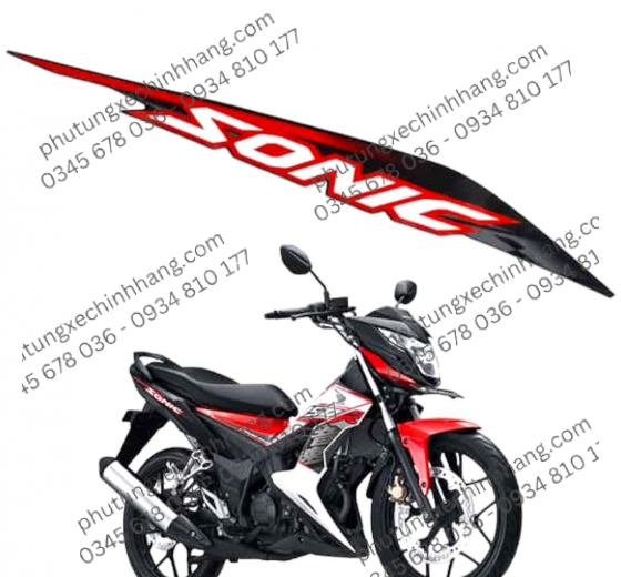 TEM ỐP HÔNG SONIC 150 ĐỎ TRẮNG ĐEN PHẢI (ĐỜI 2021)