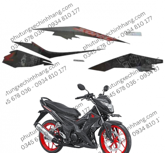 TEM SONIC 150 ĐEN NHÁM BÊN TRÁI ( ĐỜI 2017 )