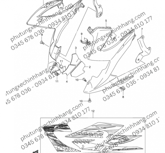 Tem Giấy Suzuki F150 Bản Predator Mẫu 1 Satria FI | Raider FI