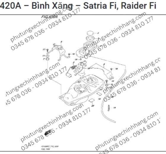 Nắp Bơm Xăng Satria FI | Raider FI