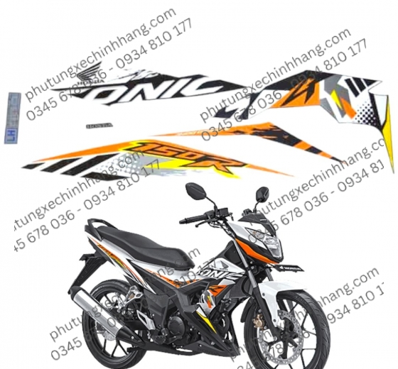 TEM SONIC 150 TRẮNG CAM BÊN TRÁI ( ĐỜI 2017 )