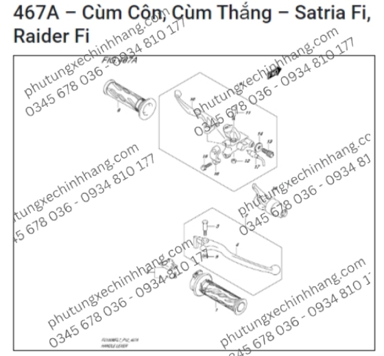 Cao Su Che Tay Côn Satria FI | Raider Fi | GSX | Bandit