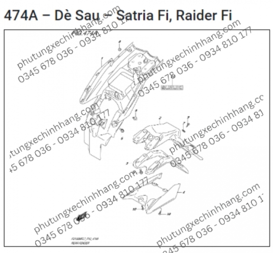 Dè Sau Miếng Biển Số Satria FI | Raider FI