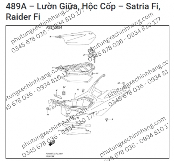 Nhựa Nhám Nắp Cốp Satria FI | Raider FI