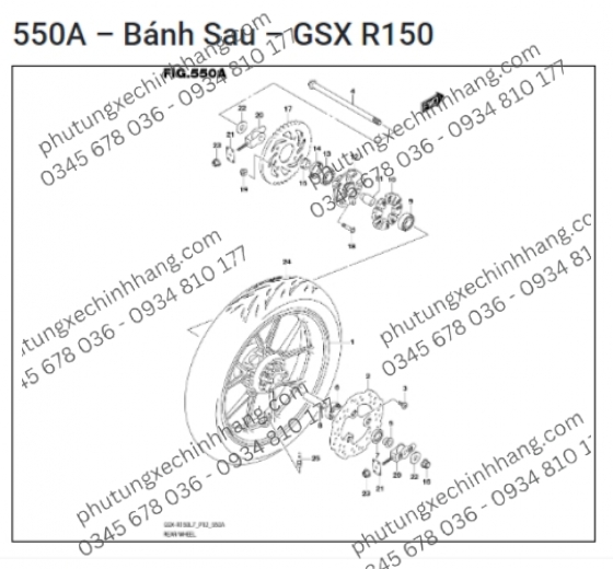 Tán Ốc Cùi Dĩa Vario 160 | Raider FI | Satria FI | Raider Xăng Cơ | Raider 2006 K6 | Raider 2009 K9 | GSX R150 | GSX S150 | Bandit 150 | Axelo 125 Indonesia