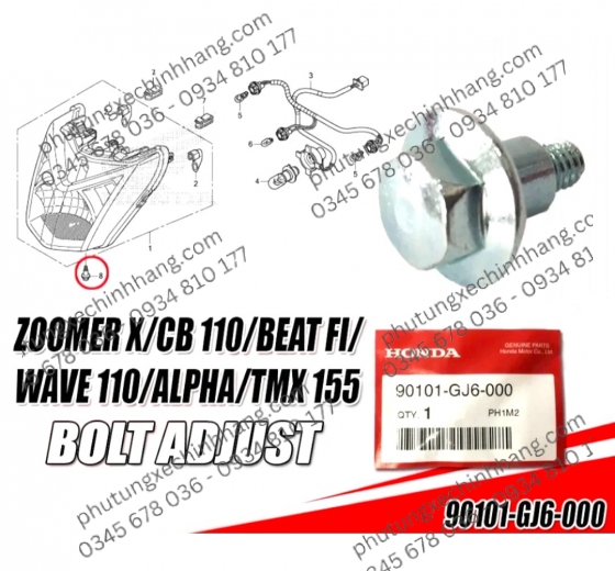 ỐC CHỈNH CHÓA ĐÈN WAVE 110 / WAVE 100 / WAVE 125