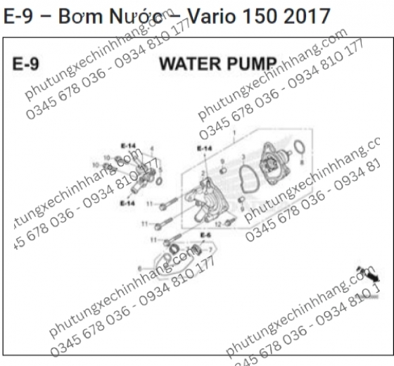 Phốt Cốt Bơm Nước Vario 2019 | Click 2019 | PCX | ADV