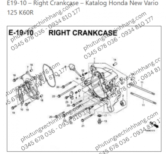 Lốc Máy Zin Phải Vario 2017-2019 | Click 2017-2019 | PCX | ADV