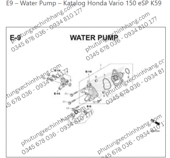Phốt Cốt Bơm Nước Vario 2019 | Click 2019 | PCX | ADV