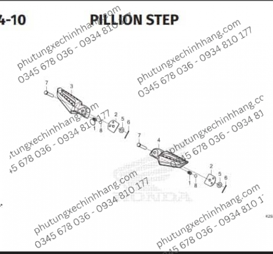 CỤC NHÔM GÁC CHÂN SAU CLICK , VARIO 2018, CLICK  2019 , VARIO 2019 ,  VARIO 2020, VARIO 2021, VARIO 2022