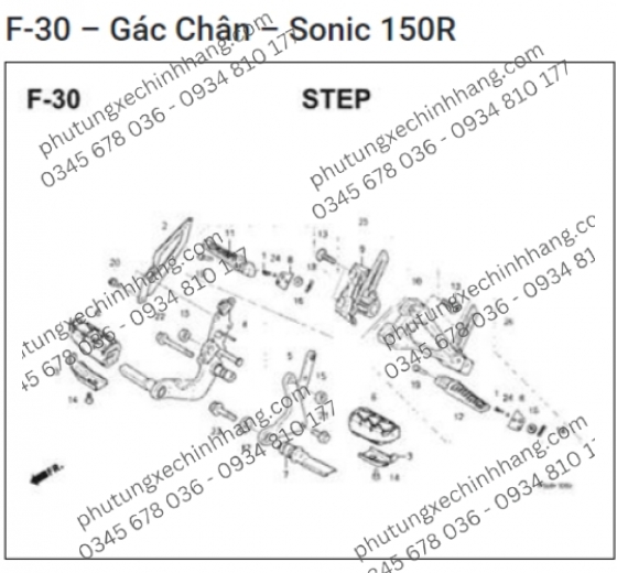 Full Gác Chân Trước Trái | Phải Sonic 150