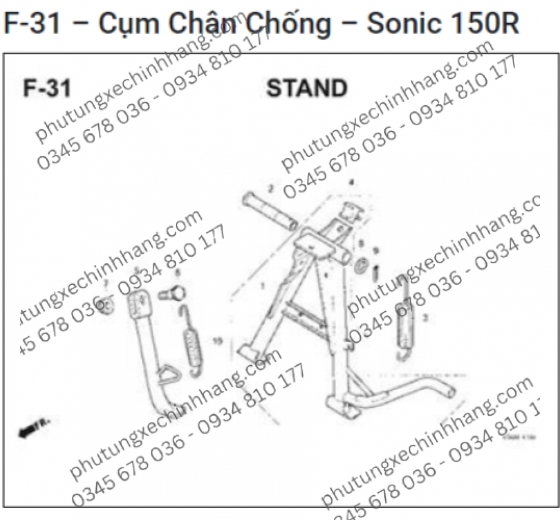 Chân Chống Nghiêng Sonic 150R