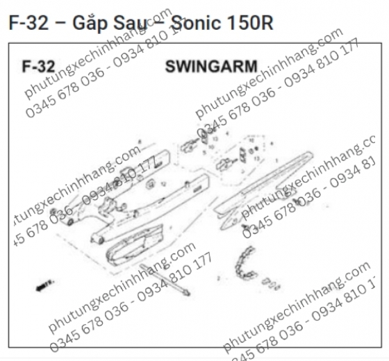 Nhông Sên Đĩa Zin Sonic 150R | Winner | GTR 150 K56F