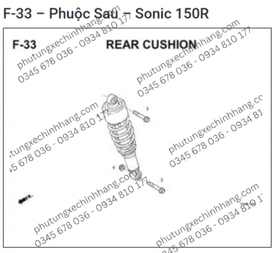 Phuộc Sau Sonic 150R