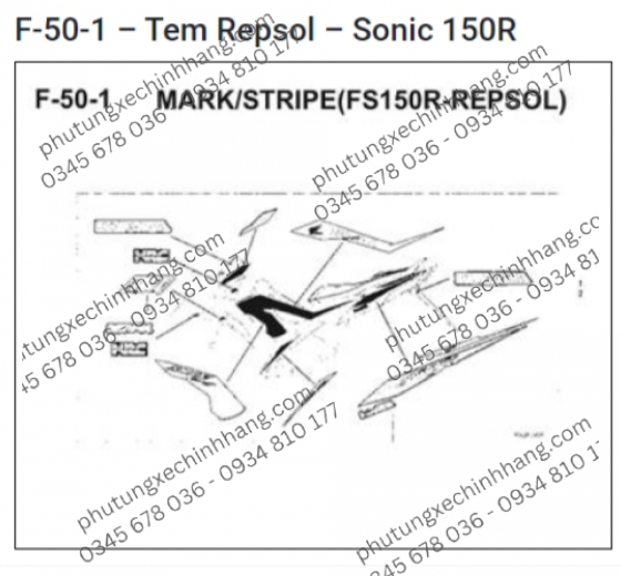 Tem Sonic 150 2017 Đủ Màu