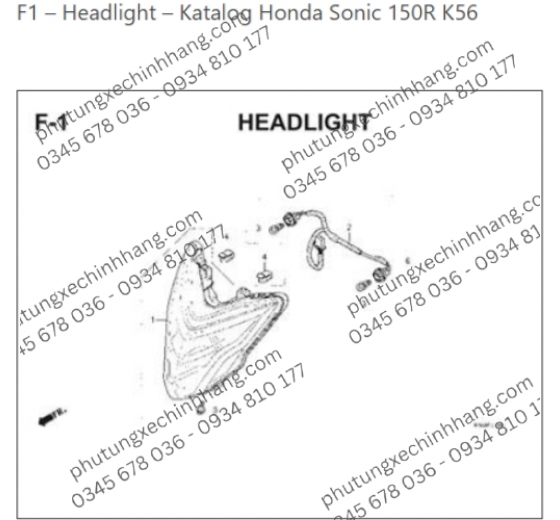 Chóa Đèn Trước Sonic 150R