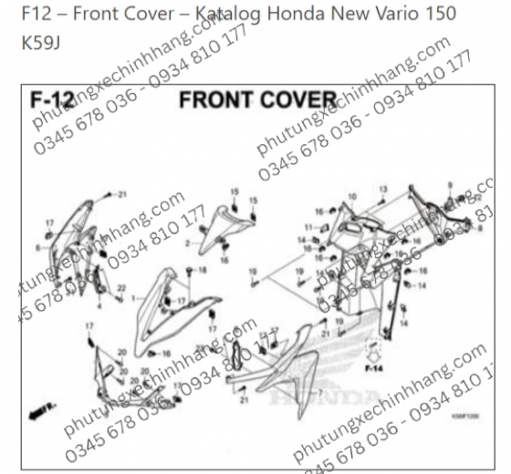 Ốc Nhựa Kẹp Dàn Áo Honda