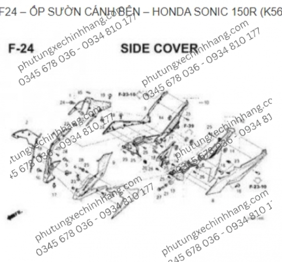 Nhựa Nhám Sonic 150R Trái | Phải