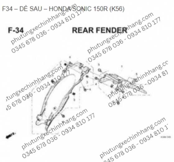 Dè Biển Số Sonic 150R