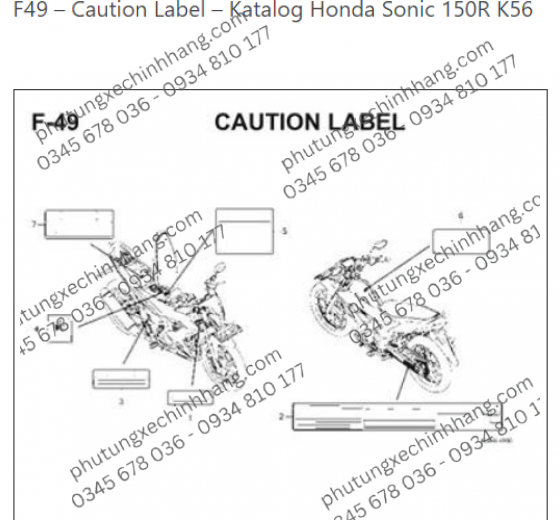 Tem Thông Số Sonic 150R