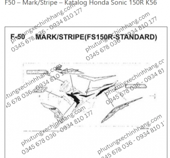 Tem Trắng Đỏ Sonic 150 Red Racing
