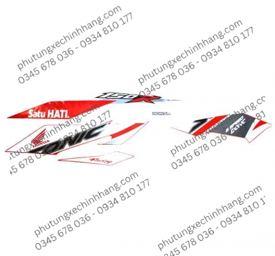 Tem Trắng Đỏ Sonic 150 Red Racing