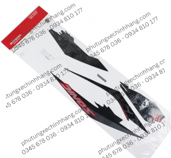 Tem Sonic 150 2016 (Đen Nhám | Hồng)