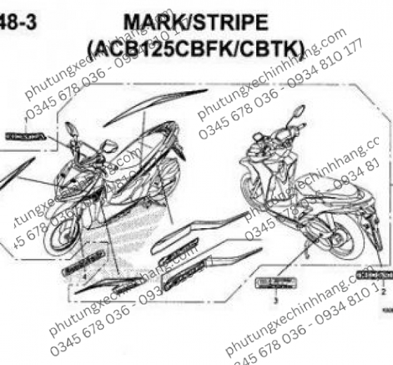 Tem Chữ Nổi Vario 150 Đỏ